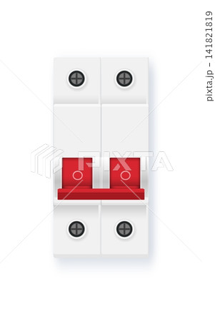 Electric Safety fuse breaker vector for electrical systems. Modern energy protection device with automatic circuit control. Vector illustration of power distribution equipment for home use. Electric Safety fuse breaker vector for electrical systems. Modern energy protection device with automatic circuit control. Vector illustration of power distribution equipment for home use. 141821819