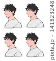 男性の横顔 表情イラストセット 141823248