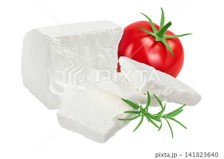 Feta cheese isolated on white background. With full depth of field Feta cheese isolated on white background. With full depth of field 141823640