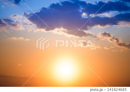 Sunset on sunset orange sky Sunset on sunset orange sky 141824685