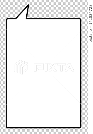 A simple, vertically elongated, rectangular speech bubble with an opening at the top left. A simple, vertically elongated, rectangular speech bubble with an opening at the top left. 141824728