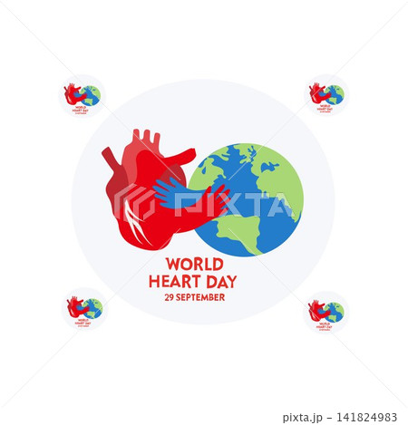 world heart day heart day 29 september free vector Illustration world heart day heart day 29 september free vector Illustration 141824983