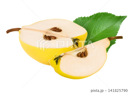 Fresh quince slice isolated on the white background with full depth of field 141825790
