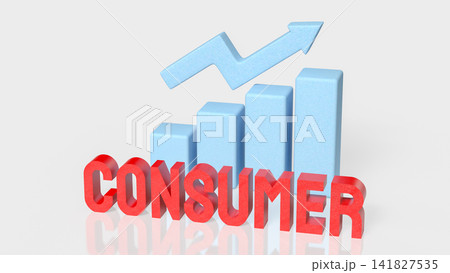Rising Consumer Demand and Business Growth Market Concept 3d render. Rising Consumer Demand and Business Growth Market Concept 3d render. 141827535