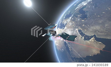 人工衛星と地球 人工衛星と地球 141830189