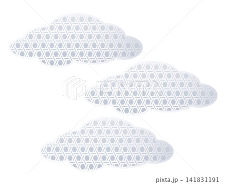 銀色の雲のイラスト 和風背景 和柄 正月 銀色の雲のイラスト 和風背景 和柄 正月 141831191