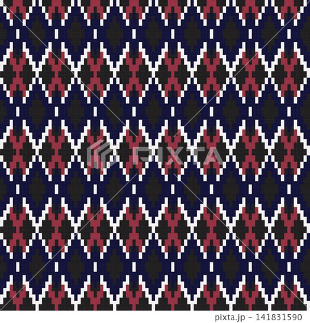 Blue Argyle Fair Isle Seamless Pattern Design Blue Argyle Fair Isle Seamless Pattern Design 141831590