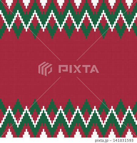 Red Chevron Fair Isle Seamless Pattern Design Red Chevron Fair Isle Seamless Pattern Design 141831593