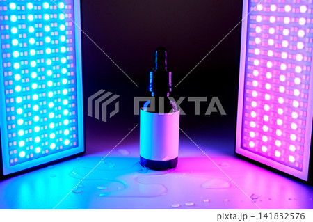 Serum dropper bottle with led light therapy effects Serum dropper bottle with led light therapy effects 141832576