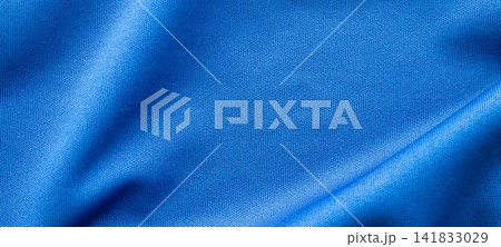 Blue sports clothing fabric football shirt jersey texture Blue sports clothing fabric football shirt jersey texture 141833029