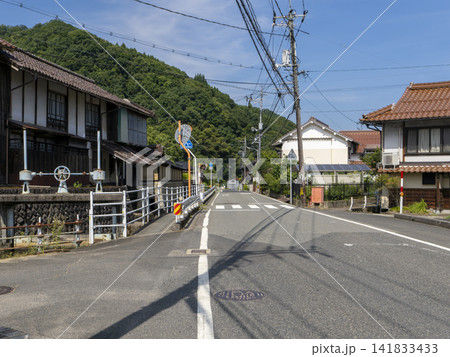 鳥取県八頭郡八頭町を通る国道沿いの風景 141833433