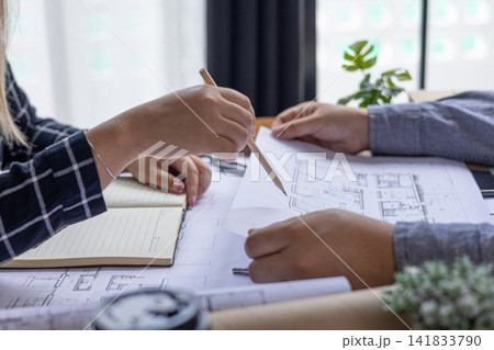 Professional Designers Brainstorming Housing Project Development Strategy. 141833790