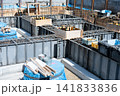 新築住宅の基礎配筋工事とブルーシートでの養生 141833836