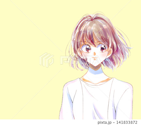 女性 強気 バストアップ 白色 女性 強気 バストアップ 白色 141833872