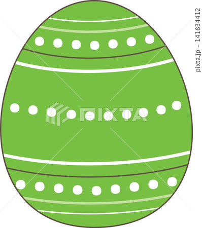Illustration of a green decorative Easter egg Illustration of a green decorative Easter egg 141834412