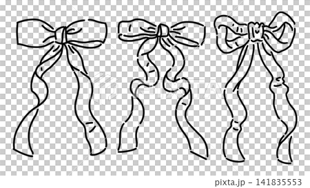 A monochrome illustration of a bow-tied ribbon. A monochrome illustration of a bow-tied ribbon. 141835553