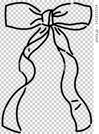 A monochrome illustration of a bow-tied ribbon. A monochrome illustration of a bow-tied ribbon. 141835554