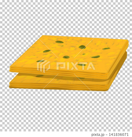 Illustration of Indian Mango Barfi with Pistachio Garnish 141836071
