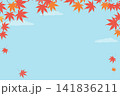 紅葉と青空の背景フレーム_ベクターイラスト 141836211