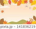 紅葉の秋のイメージ背景_ベクターイラスト 141836219
