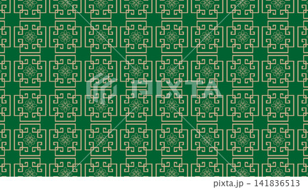 Rich stunning green background with golden Chinese floral pattern Rich stunning green background with golden Chinese floral pattern 141836513