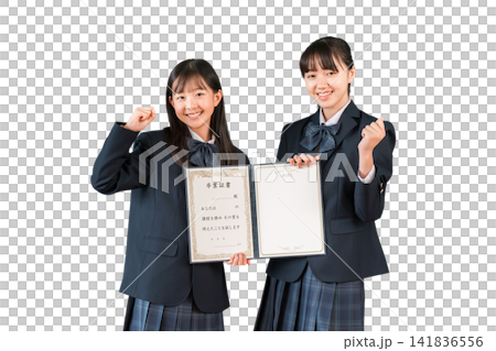 High school girl holding her graduation certificate (graduate, graduation ceremony, graduation) High school girl holding her graduation certificate (graduate, graduation ceremony, graduation) 141836556