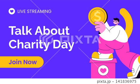 Flat Cartoon Social Media Thumbnail for International Day of Charity Flat Cartoon Social Media Thumbnail for International Day of Charity 141836975