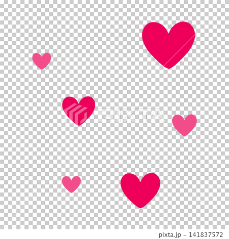 Bright pink hearts of various sizes Bright pink hearts of various sizes 141837572