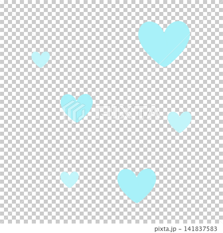 Light blue hearts of various sizes 141837583