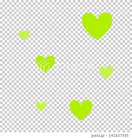 Large and small yellow-green hearts Large and small yellow-green hearts 141837585