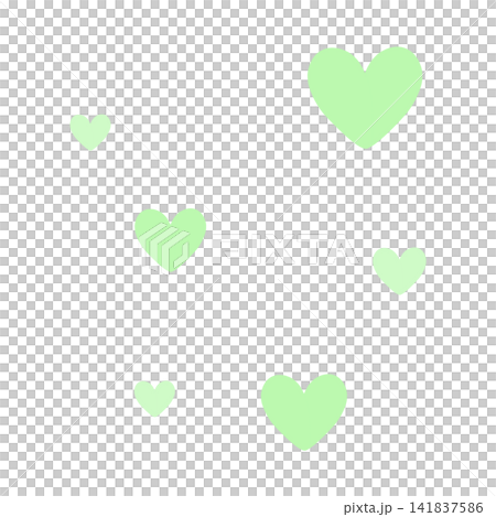 Light green hearts of various sizes Light green hearts of various sizes 141837586
