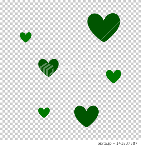 Large and small green hearts Large and small green hearts 141837587