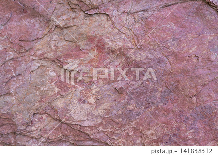 Close up of petrified wood texture with natural fossilized patterns in pink and brown mineral layers. Ancient geological formations, prehistoric organic structure and detailed natural stone background Close up of petrified wood texture with natural fossilized patterns in pink and brown mineral layers. Ancient geological formations, prehistoric organic structure and detailed natural stone background 141838312