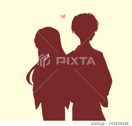 浴衣を着た男女 恋愛 シルエット 浴衣を着た男女 恋愛 シルエット 141838386
