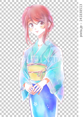 Woman in a yukata (kimono) - knee shot Woman in a yukata (kimono) - knee shot 141838513