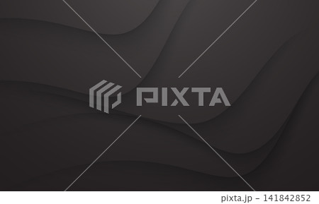 Abstract luxury black curve wave on black background vector Abstract luxury black curve wave on black background vector 141842852