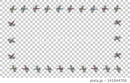 Simple and cute dragonfly illustration frame material Simple and cute dragonfly illustration frame material 141844708
