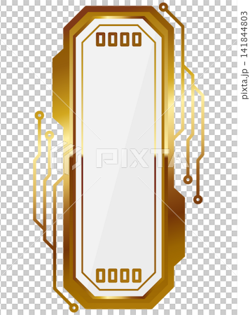 A luxurious cyberpunk frame in white and gold. A luxurious cyberpunk frame in white and gold. 141844803