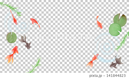Watercolor illustration of swimming goldfish Watercolor illustration of swimming goldfish 141844823