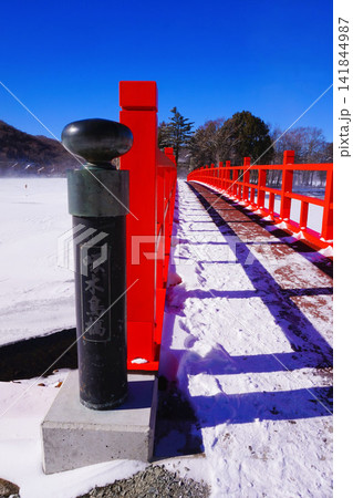 赤城神社　啄木鳥橋　群馬県　赤城山　大洞赤城神社　冬 141844987