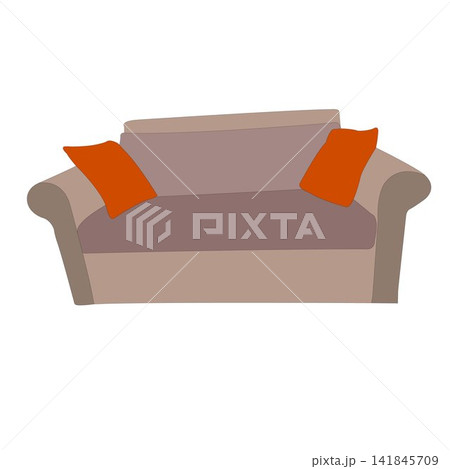brown color sofa illustration vector 141845709