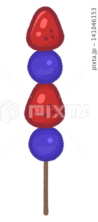 いちごとぶどうのフルーツ飴のカラーイラスト 141846153