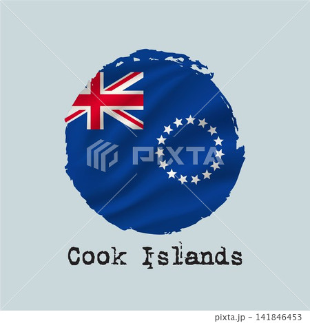 Cook Islands flag created with circular brushstrokes. 141846453