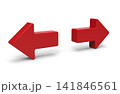 Red Arrows Pointing Left and Right 141846561