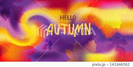 Modern abstract autumn background with a rich, textured gradient. Festive background featuring soft transitions and a subtle grain texture. 141846562