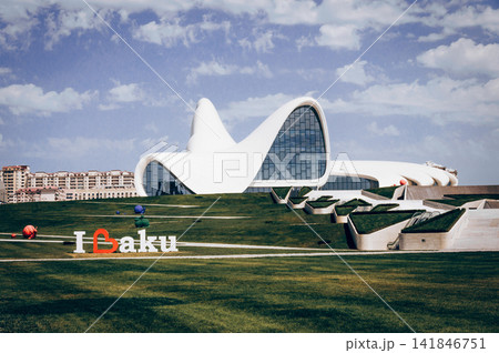 Baku, Azerbaijan, Heydar Aliyev Center museum complex Baku, Azerbaijan, Heydar Aliyev Center museum complex 141846751