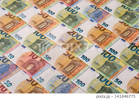 Paper cash euro as a means of payment and exchange in Europe. Euro banknotes Paper cash euro as a means of payment and exchange in Europe. Euro banknotes 141846775