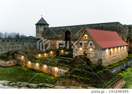 Ivangorod Fortress old town stone heritage fortification building, Russia Ivangorod Fortress old town stone heritage fortification building, Russia 141846995