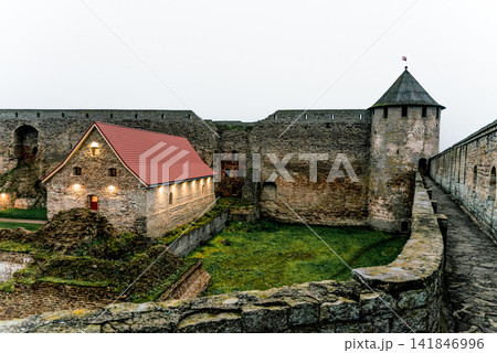 Ivangorod Fortress old town stone heritage fortification building, Russia Ivangorod Fortress old town stone heritage fortification building, Russia 141846996