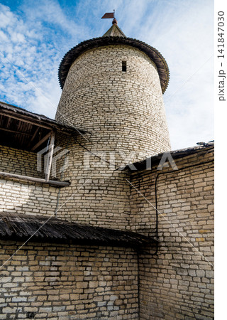 Pskov Fortress old town stone heritage fortification building bastion, Russia Pskov Fortress old town stone heritage fortification building bastion, Russia 141847030